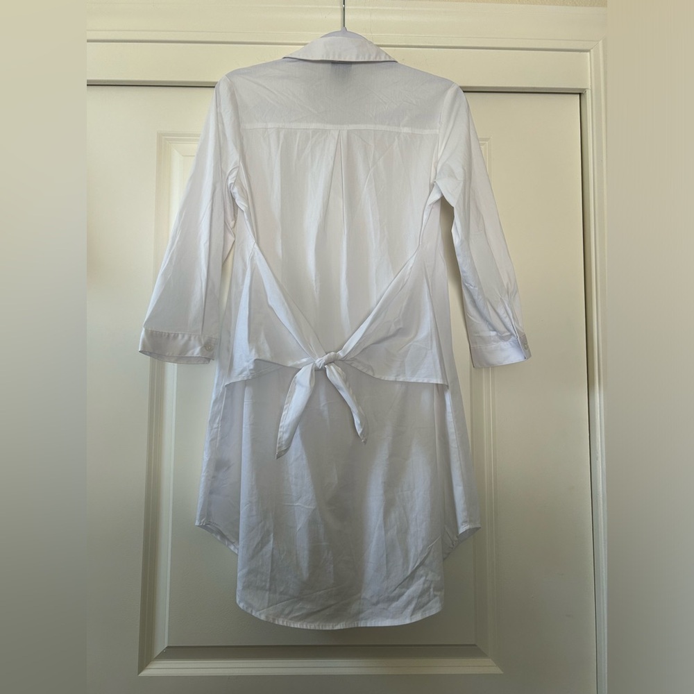 Bobeau White Dress Shirt with Three-Quarter Sleeves NWOT - Picture 2 of 6